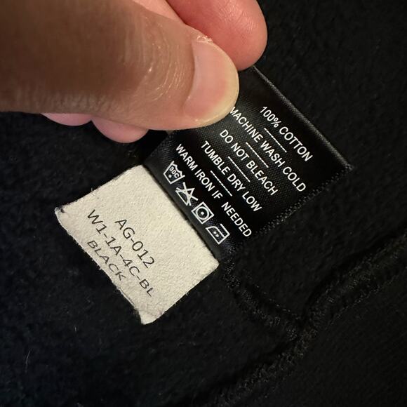 AMERICAN GIANT Baseball Jacket Black Cotton Outdoor Snap Button Bomber - Picture 11 of 13